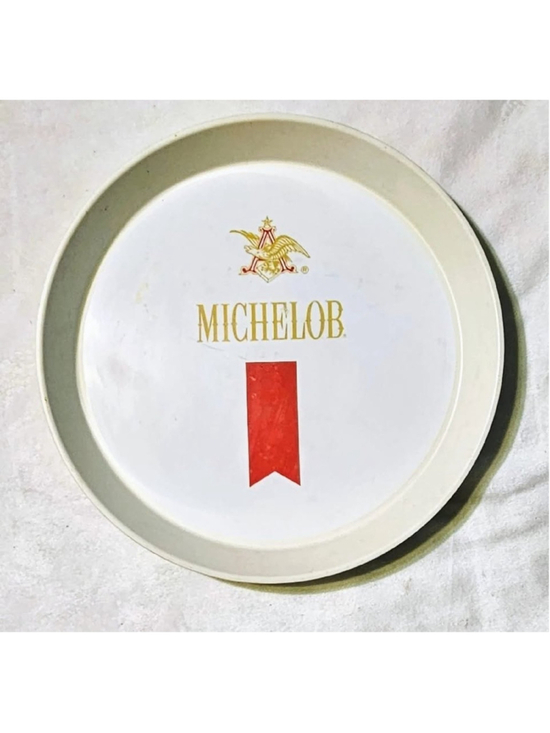 Michelob Other - Vintage Circle MICHELOB Beer Bar Serving Tip Tray White W ANHEUSER BUSCH LOGO